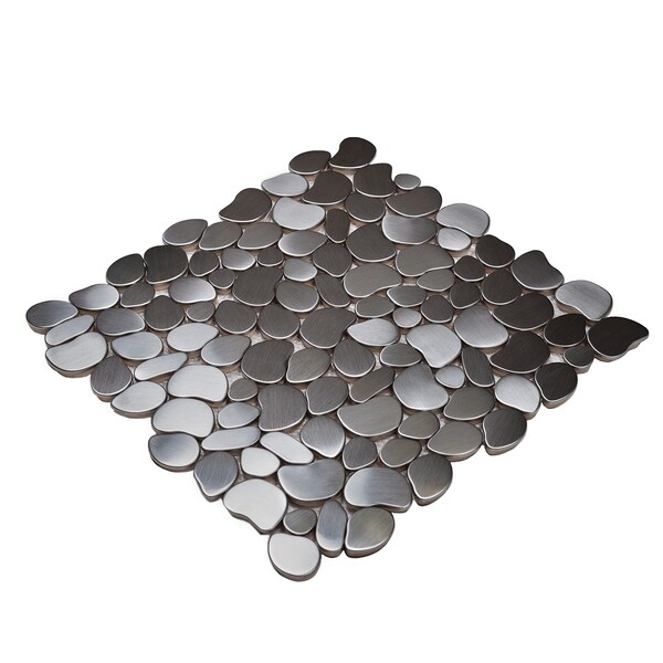 Sample Of Ciottolo Metal Pebble 12.2x12.2 Mosaic Tile